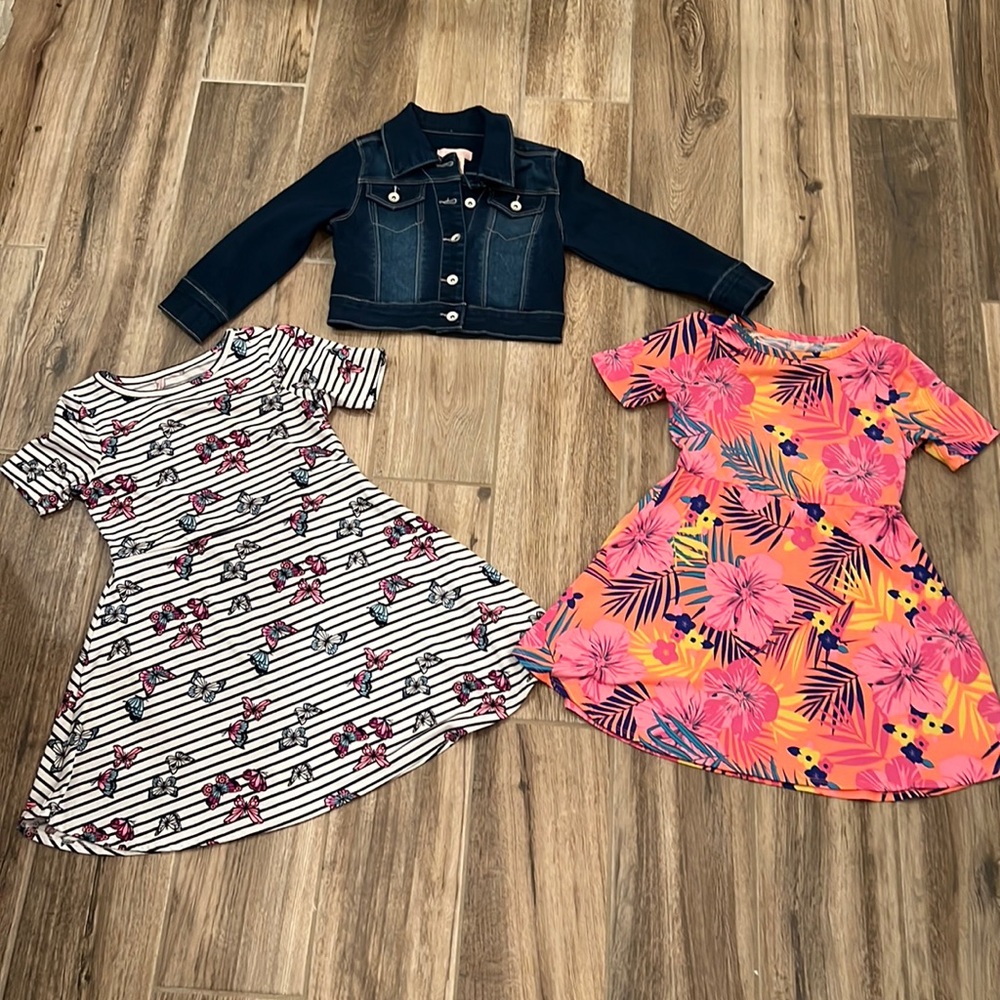 Squeeze Jean Jacket and Dress Set Size 4/5